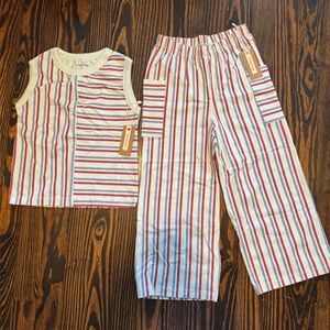 Young Days Rocco stripe tank and pocket pants. NWT. Size 5T.